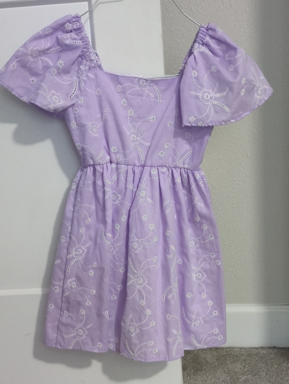 btween Lilac Eyelet Off-Shoulder Dress